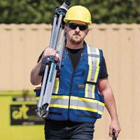 6681 Veste d'arpenteur antimicrobienne haute visibilit&eacute; avec dos en maille, Bleu royal, Petit, Polyester Oxford Builders Supplies Inc