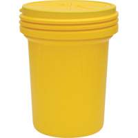 Baril emboîtable de laboratoire en plastique avec couvercle vissable, 30 gal. US, Mobile/Stationnaire Oxford Builders Supplies Inc