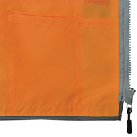 Veste de s&eacute;curit&eacute; pour arpenteur Pioneer avec fermeture &agrave; glissi&egrave;re et dos en maille, Orange haute visibilit&eacute;, Petit, Polyester Oxford Builders Supplies Inc