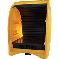 4-Drum Hard Cover Spill Pallet, 68.11" L x 61.61" W x 83.07" H, 1433 lbs. Load Capacity Oxford Builders Supplies Inc