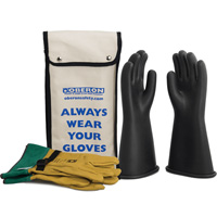 Class 1 Rubber Electrical Glove Kit, 8, 14" L, 37 cal/cm², NFPA 70E Oxford Builders Supplies Inc
