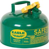 Safety Can for Combustibles, Type I, Galvanized Steel, 2 US gal., Green, FM Approved/UL/ULC Listed Oxford Builders Supplies Inc