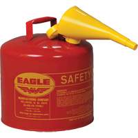 Safety Can for Flammables with Funnel, Type I, Galvanized Steel, 5 US gal., Red, FM Approved/UL/ULC Listed Oxford Builders Supplies Inc
