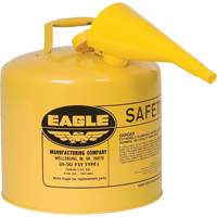 Safety Can for Diesel with Funnel, Type I, Galvanized Steel, 5 US gal., Yellow, FM Approved/UL/ULC Listed Oxford Builders Supplies Inc
