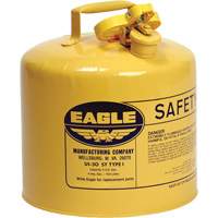 Safety Can for Diesel, Type I, Galvanized Steel, 5 US gal., Yellow, FM Approved/UL/ULC Listed Oxford Builders Supplies Inc