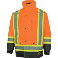 Parka de s&eacute;curit&eacute; d'hiver imperm&eacute;able 7-en-1 5056 Pioneer Yukon, Polyester, Noir/Orange haute visibilit&eacute;, T-petit Oxford Builders Supplies Inc