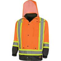 Parka de s&eacute;curit&eacute; d'hiver imperm&eacute;able 7-en-1 5056 Pioneer Yukon, Polyester, Noir/Orange haute visibilit&eacute;, T-petit Oxford Builders Supplies Inc