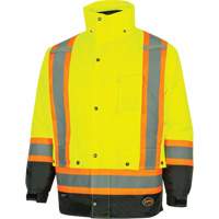 Parka de s&eacute;curit&eacute; d'hiver imperm&eacute;able 7-en-1 5057 Pioneer Yukon, Polyester, Noir/Jaune lime haute visibilit&eacute;, T-petit Oxford Builders Supplies Inc