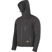 Heated Soft-Shell Jacket, Men's, Small, Black Oxford Builders Supplies Inc