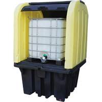 Yellow Roll Top Hardcover Spill Pallet, 65" L x 65" W x 101" H, 5000 lbs. Load Capacity Oxford Builders Supplies Inc