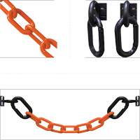 Magnetic Chain Barrier Warehouse Kit, Orange, 2" Link, 15' Length Oxford Builders Supplies Inc