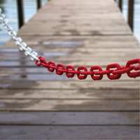 Bicolour Plastic Barrier Chain, Green/White, 2" Link, 500' Length Oxford Builders Supplies Inc
