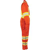 Combinaison non doubl&eacute;e haute visibilit&eacute;, Petit, Orange haute visibilit&eacute; Oxford Builders Supplies Inc