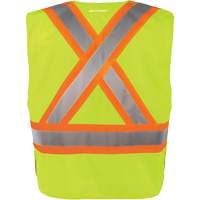Gilet haute visibilit&eacute; &agrave; d&eacute;tachement rapide en 5 points, Orange haute visibilit&eacute;, Moyen/Petit, Polyester Oxford Builders Supplies Inc