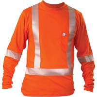 Long-Sleeved T-Shirt, Small, Orange Oxford Builders Supplies Inc