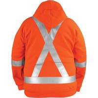 High-Visibility Wind Resistant Zip-Front Sweatshirt with DetachableHood, Men's, Small, High Visibility Orange, 27.7 cal/cm² Oxford Builders Supplies Inc