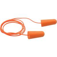 Bouchons d'oreilles coniques jetables en mousse de PU orange SEALTEC33, Avec cordon, Vrac - Boîte, 33 dB NRR, Taille unique Oxford Builders Supplies Inc