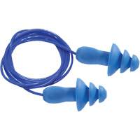 Bouchons d'oreilles r&eacute;utilisables bleus 100 % d&eacute;tectables par m&eacute;tal SEALTEC TipGrip, Avec cordon, Taille unique, Vrac - Boîte, NRR dB 26 dB Oxford Builders Supplies Inc