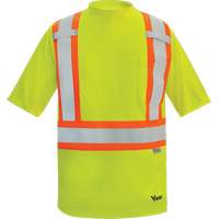 Viking&reg; Safety Bamboo Lined T-shirt, Polyester, Small, High Visibility Lime-Yellow Oxford Builders Supplies Inc