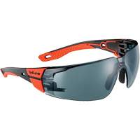 RUSH+ 2.0 M/L Safety Glasses with Black & Red Frame, Smoke Lens, Anti-Fog/Anti-Scratch, ANSI Z87+ Oxford Builders Supplies Inc