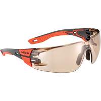 RUSH+ 2.0 M/L Safety Glasses with Black & Red Frame, Copper Lens, Anti-Fog/Anti-Scratch, ANSI Z87+ Oxford Builders Supplies Inc