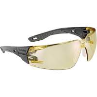 RUSH+ 2.0 M/L Safety Glasses with Black & Grey Frame, Amber Lens, Anti-Fog/Anti-Scratch, ANSI Z87+ Oxford Builders Supplies Inc