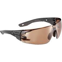 RUSH+ 2.0 M/L Safety Glasses with Black & Grey Frame, Bronze Lens, Anti-Fog/Anti-Scratch, ANSI Z87+ Oxford Builders Supplies Inc