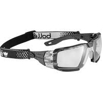 Lunettes de s&eacute;curit&eacute; RUSH+ 2.0 XP avec monture noire et grise, M/G, Lentille Transparent, Antibu&eacute;e/Anti-&eacute;gratignures, ANSI Z87+ Oxford Builders Supplies Inc