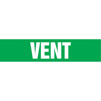 Marqueurs de tuyau "Vent", Autocollant, 4" h x 24" la, Blanc/vert Oxford Builders Supplies Inc