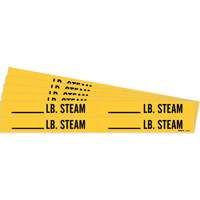 "Blank LB. Steam" Pipe Markers, Self-Adhesive, 1-1/8" H x 7" W, Black on Yellow Oxford Builders Supplies Inc