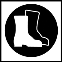 Right to Know Pictogram Labels -Boots, Vinyl, Sheet, 5/8" L x 3/4" W Oxford Builders Supplies Inc