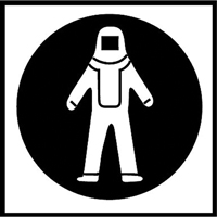 Right to Know Pictogram Labels - Full Protection Suit, Vinyl, Sheet, 5/8" L x 3/4" W Oxford Builders Supplies Inc