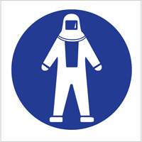 Right to Know Pictogram Labels - Full Protection Suit, Vinyl, Sheet, 1-1/4" L x 1-1/2" W Oxford Builders Supplies Inc