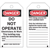 &eacute;tiquettes de verrouillage, Plastique, 3" la x 5-1/2" h, Anglais Oxford Builders Supplies Inc