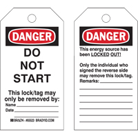 &eacute;tiquettes de verrouillage, Plastique, 3" la x 5-1/2" h, Anglais Oxford Builders Supplies Inc