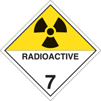 Radioactive Materials TDG Placard, Adhesive Vinyl Oxford Builders Supplies Inc