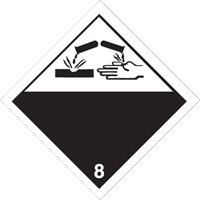 Corrosive Materials TDG Placard, Aluminum Oxford Builders Supplies Inc