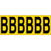 Individual Adhesive Letter Markers, B, 2-15/16" H, Black on Yellow Oxford Builders Supplies Inc