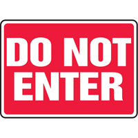 "Do Not Enter" Sign, 7" x 10", Vinyl, English Oxford Builders Supplies Inc