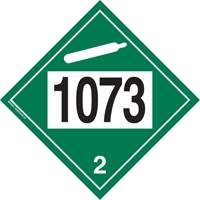 1073 Liquefied Oxygen Non-Flammable Gas TDG Placard, Plastic Oxford Builders Supplies Inc