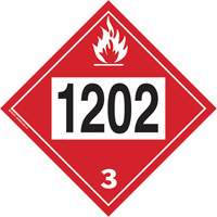 1202 Fuel Oil Flammable Liquid TDG Placard, Plastic Oxford Builders Supplies Inc