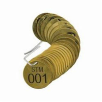 &eacute;tiquettes num&eacute;rot&eacute;es pour vannes STM, # 001-025, Laiton, 1,5" dia. Oxford Builders Supplies Inc