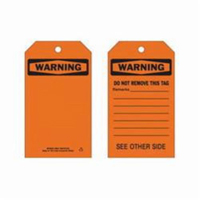 Self-Laminating Safety Tags, Polyester, 4" W x 7" H, English Oxford Builders Supplies Inc