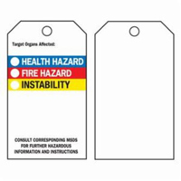 Right-To-Know Tags, Polyester, 3" W x 5-3/4" H, English Oxford Builders Supplies Inc