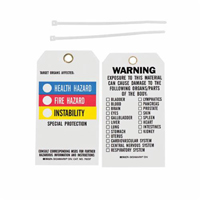 Right-To-Know Tags, Polyester, 3" W x 5-3/4" H, English Oxford Builders Supplies Inc