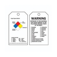 Right-To-Know Tags, Polyester, 3" W x 5-3/4" H, English Oxford Builders Supplies Inc