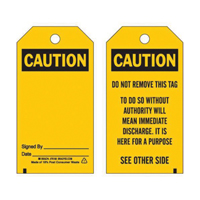 Accident Prevention Tags, Polyester, 3" W x 5-3/4" H, English Oxford Builders Supplies Inc