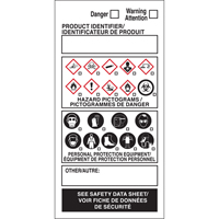 OTS WHMIS Labels, Vinyl, Sheet, 4" L x 2" W Oxford Builders Supplies Inc