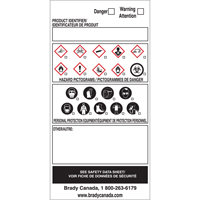 OTS WHMIS Labels, Vinyl, Sheet, 6" L x 3" W Oxford Builders Supplies Inc