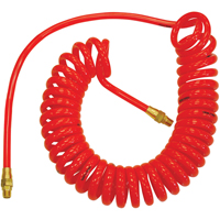 Tuyaux &agrave; air autor&eacute;tractables en polyur&eacute;thane Flexcoil a/raccords, Air, 1/4" DI x 20' lo, Polyur&eacute;thane, 140 psi &agrave; 23 °C Oxford Builders Supplies Inc